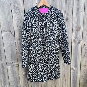 Betsey Johnson | Leopard Print Wool Blend Coat Size XS